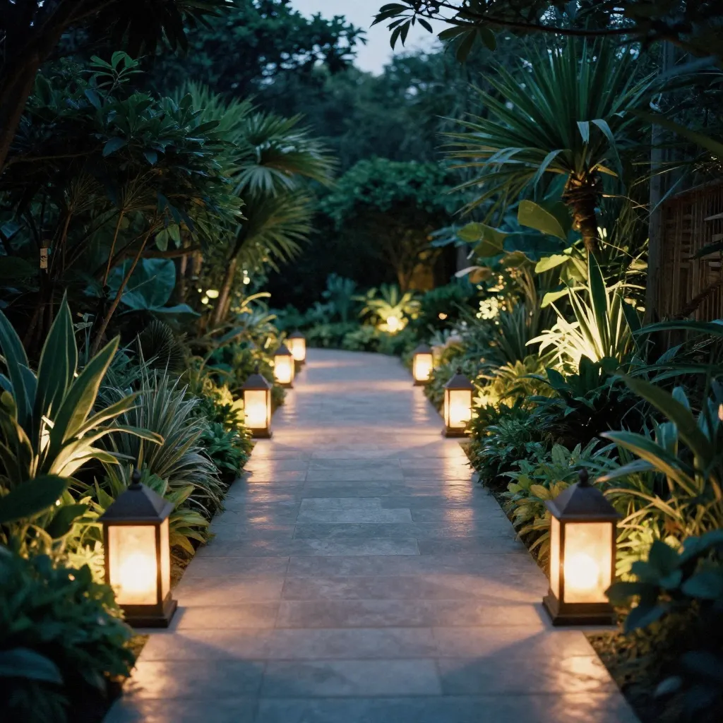 Garden path in daylight